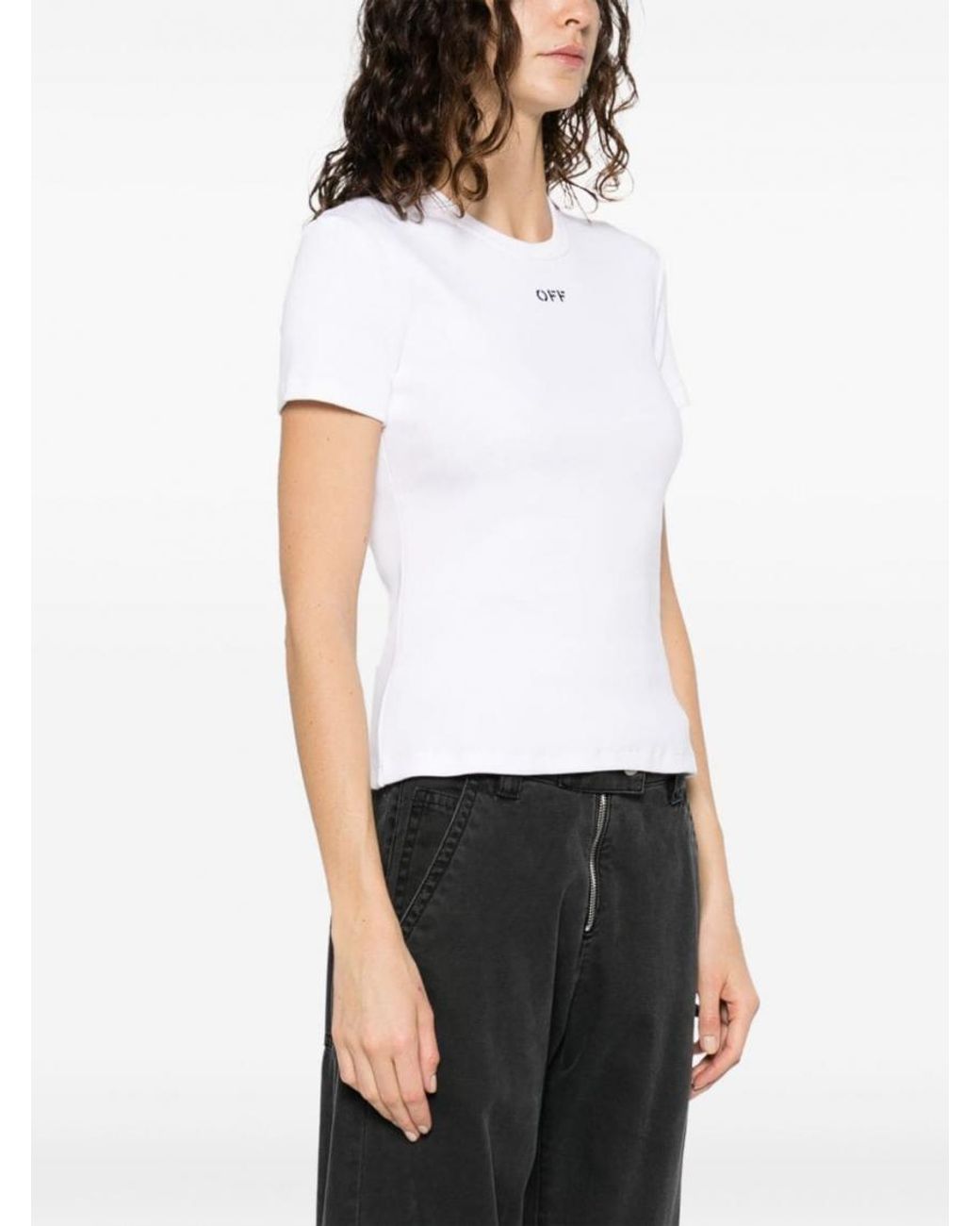 Off-White c/o Virgil Abloh White Off Stamp Rib Basic Tee