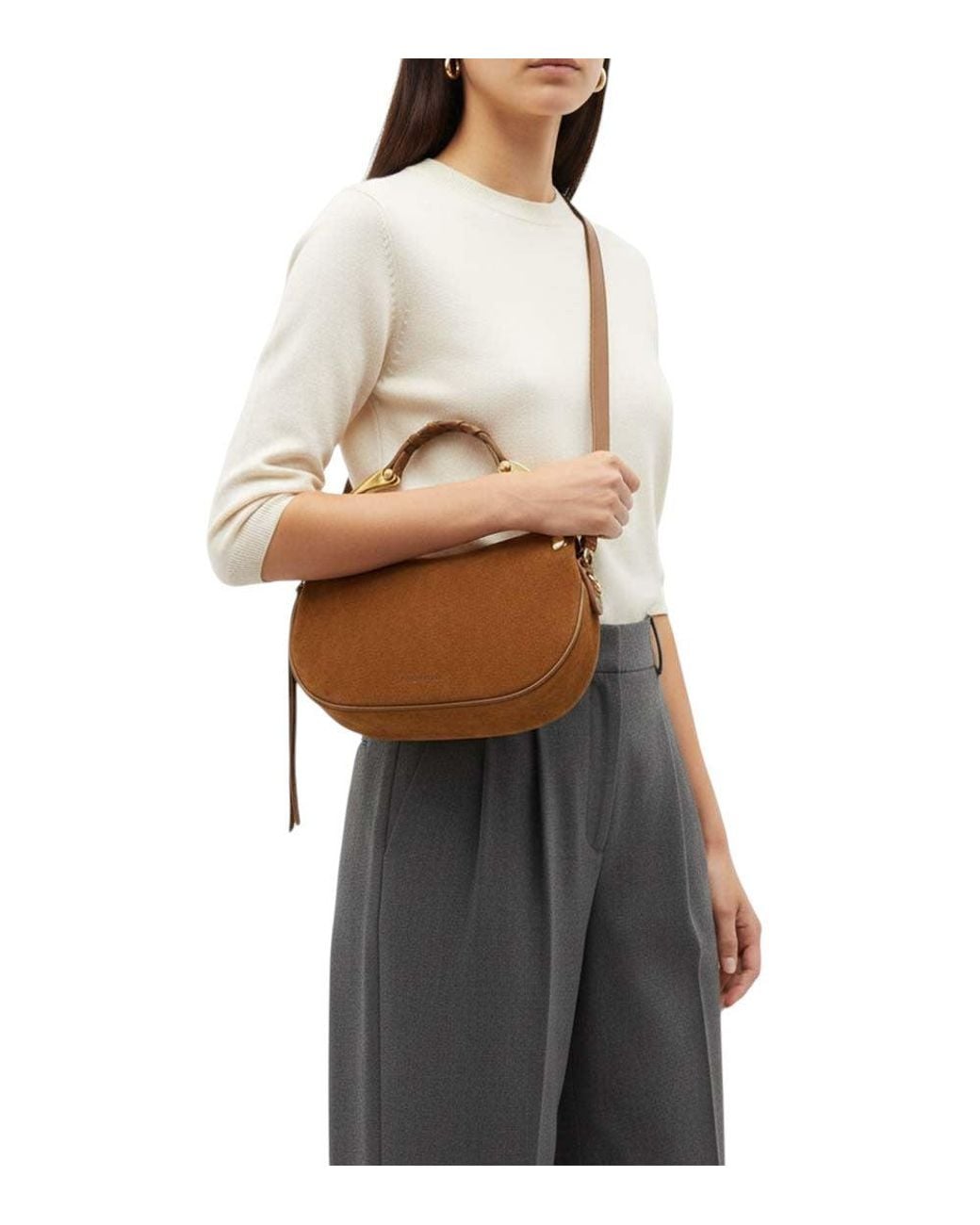 McQueen Brown Wishbone Mini Shoulder Bag