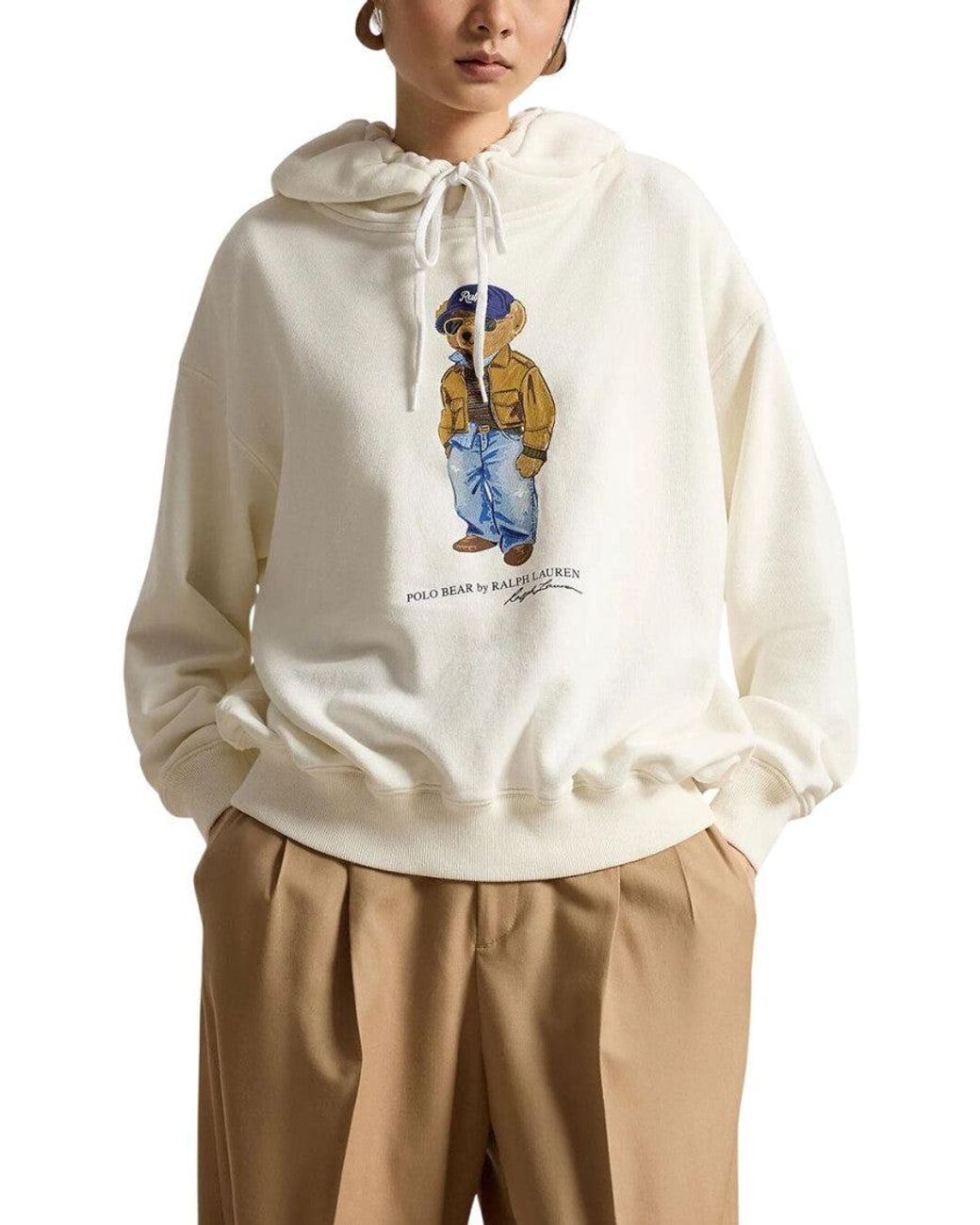 Polo Ralph Lauren White Graphic Hood Sweatshirt