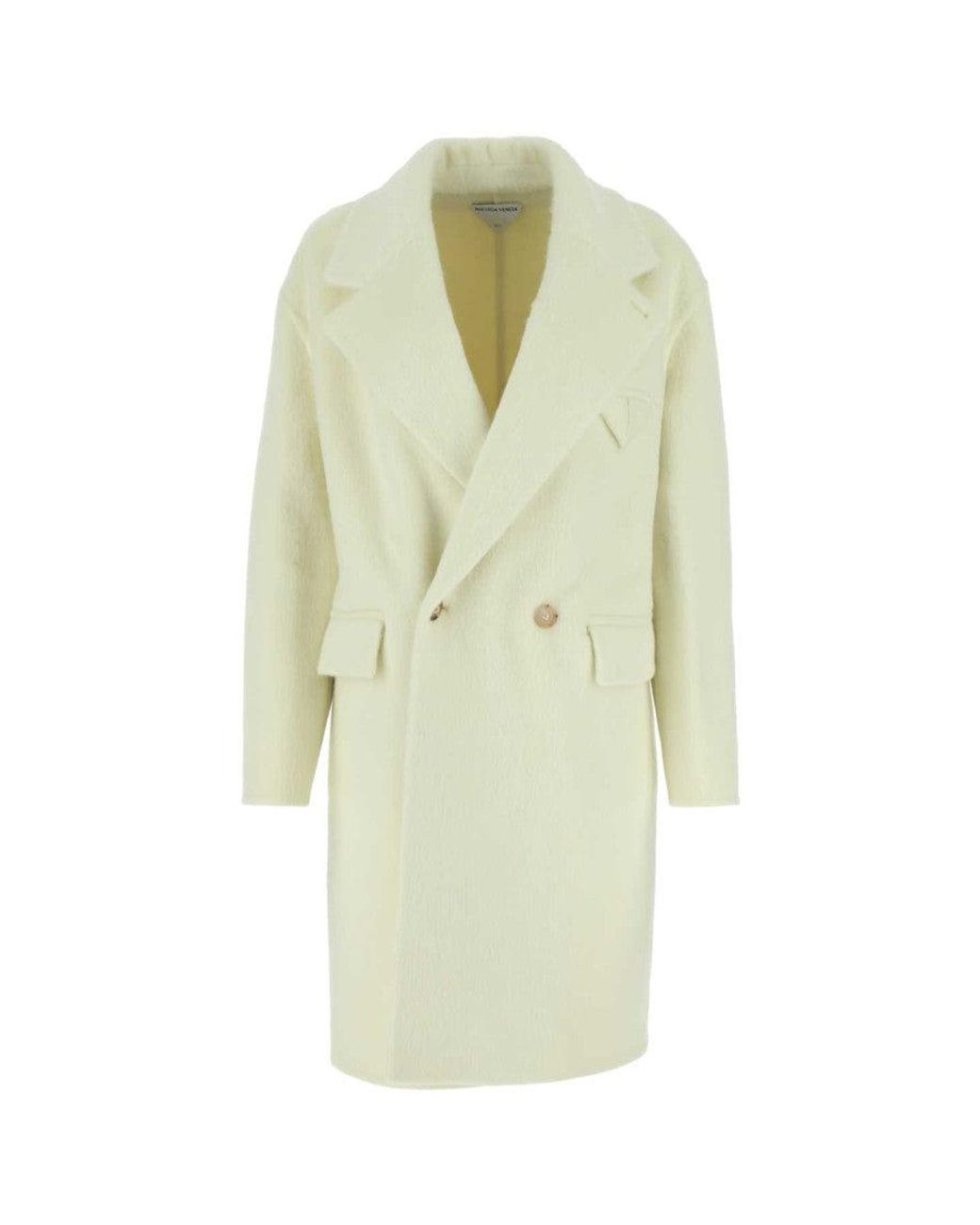 Bottega Veneta White Ivory Wool Blend Coat