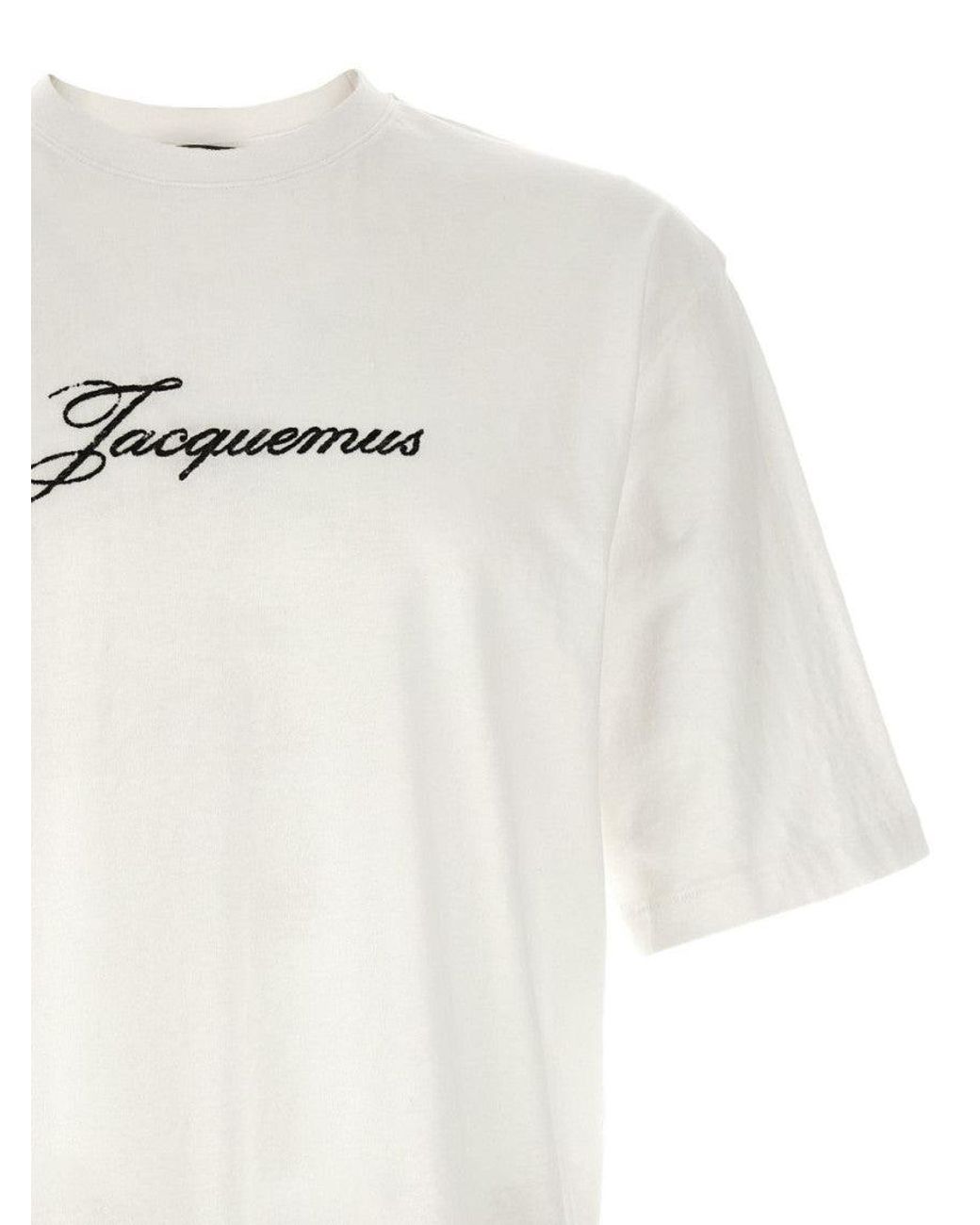 Jacquemus White Silk And Nylon Blend Crew Neck T-Shirt for men