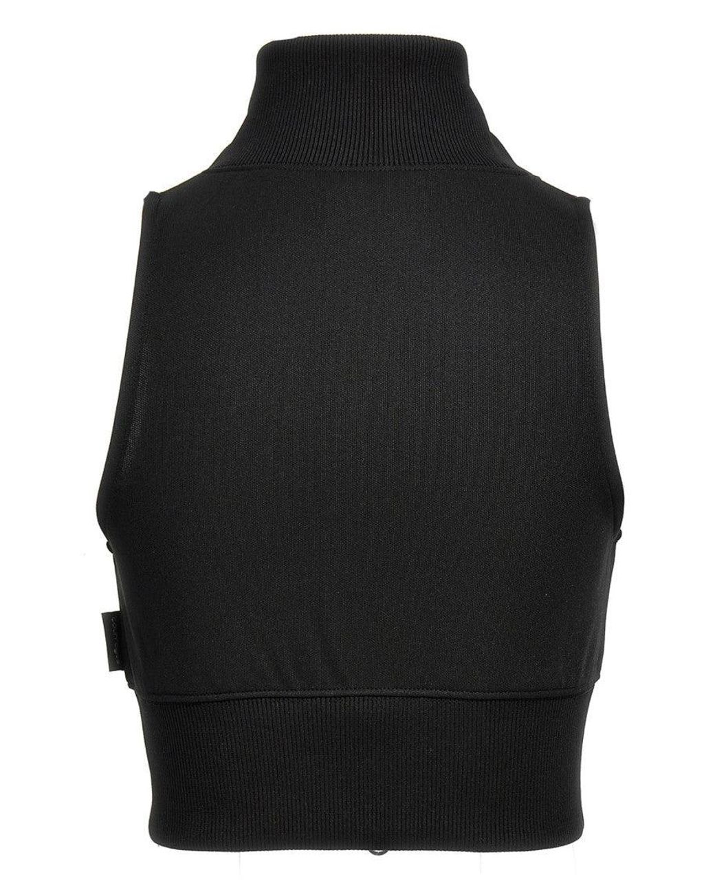 Courreges Black Logo Mock Collar Jacket