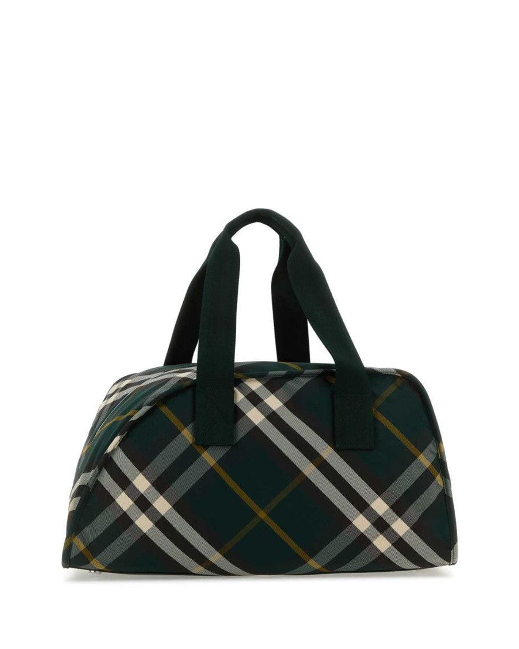 Burberry Black Shield Check-Pattern Duffle Bag for men