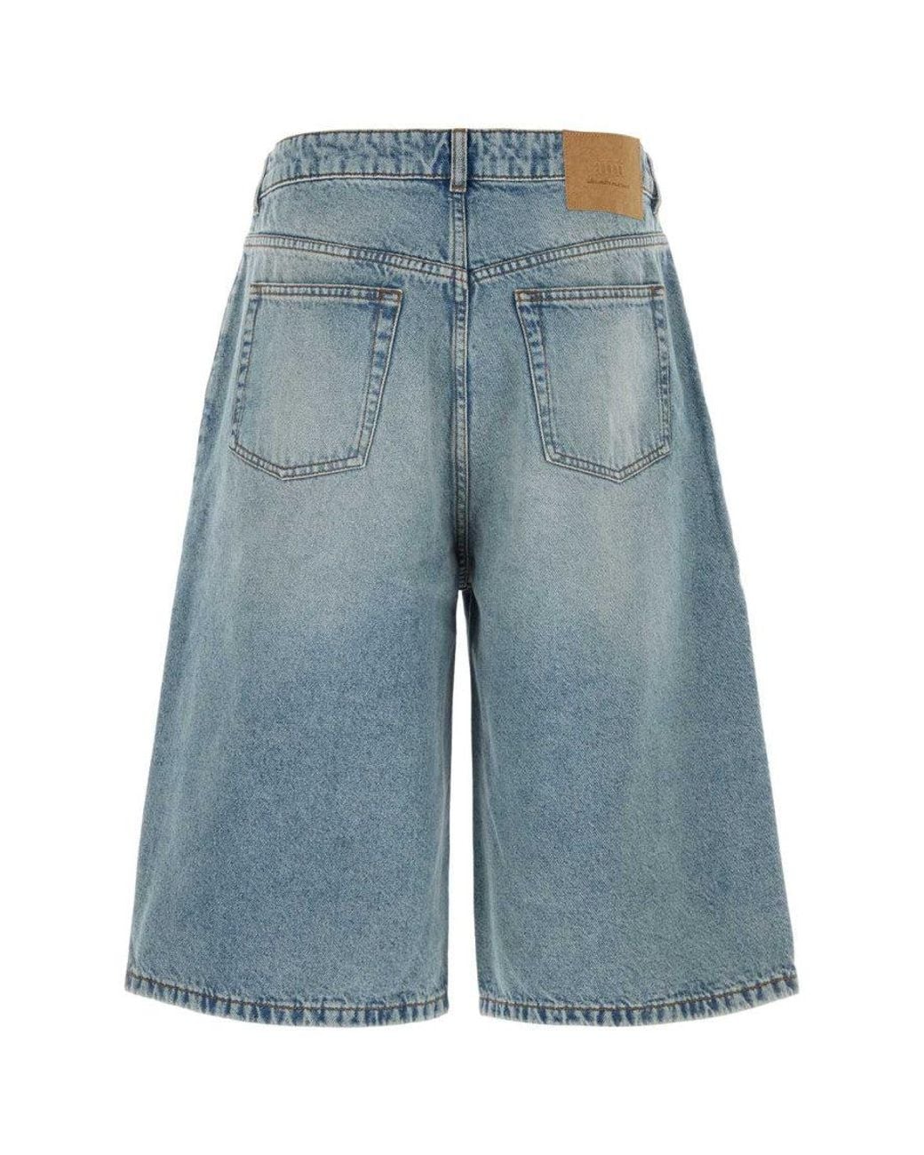 AMI Blue Solid Shorts for men