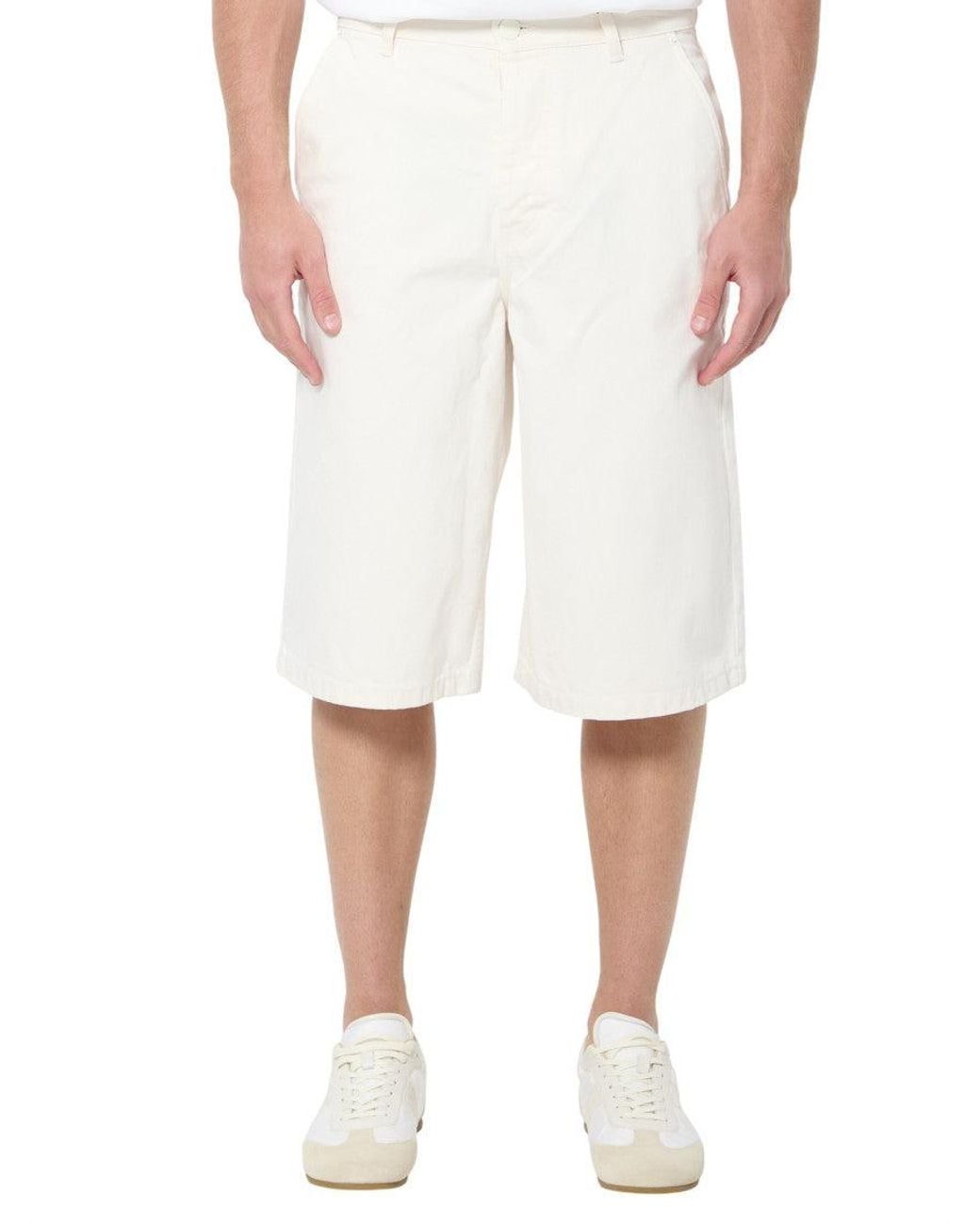 AMI White Relaxed Solid Shorts for men