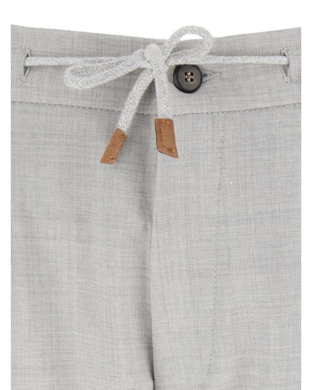 Eleventy Gray Slim Drawstring Trousers for men