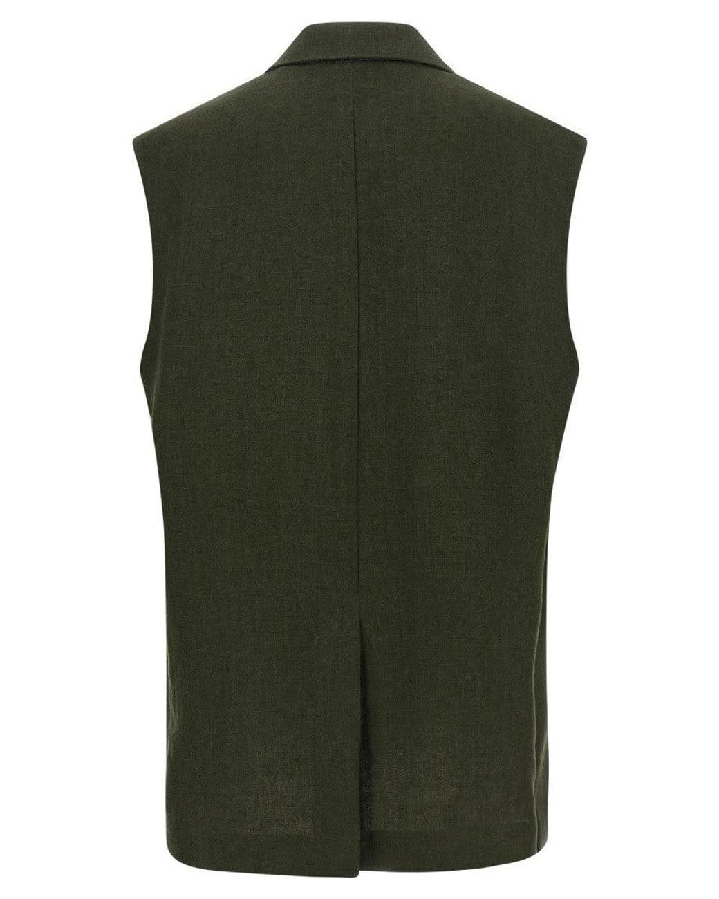Max Mara Green Solid Peaked Lapel Jacket