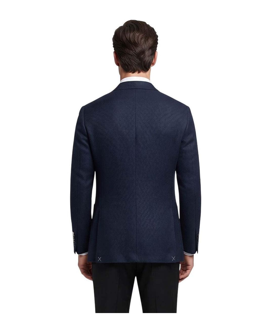 Corneliani Blue Notched Lapel Blazer for men