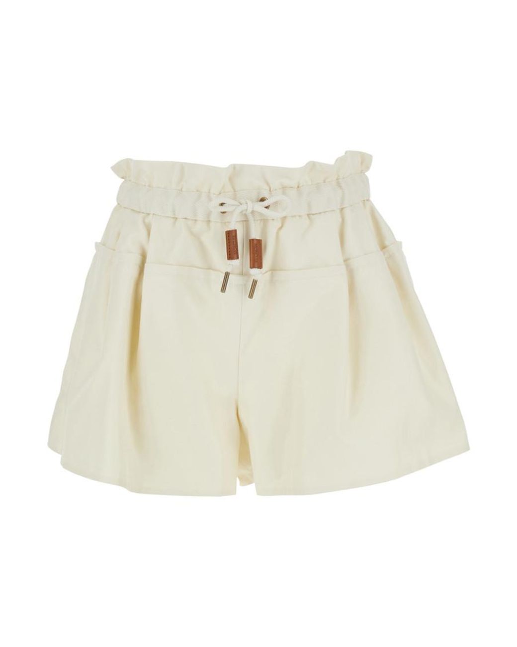 Moncler White Solid Shorts