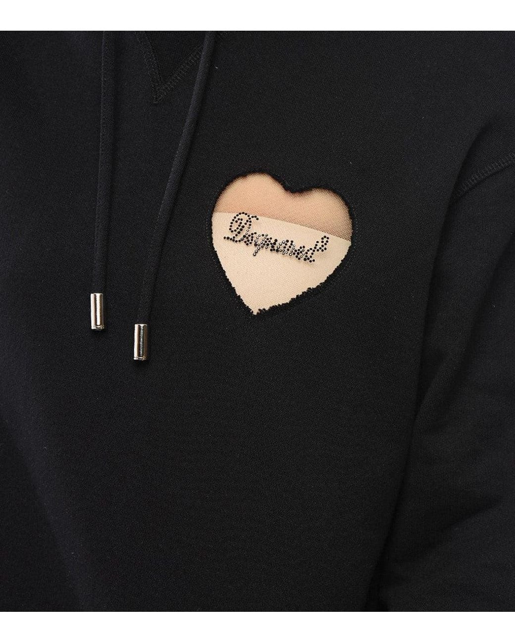 DSquared² Black Embellished Hood Sweatshirt