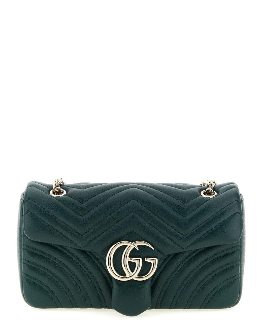 Gucci Green Gg Marmont Medium Shoulder Bag
