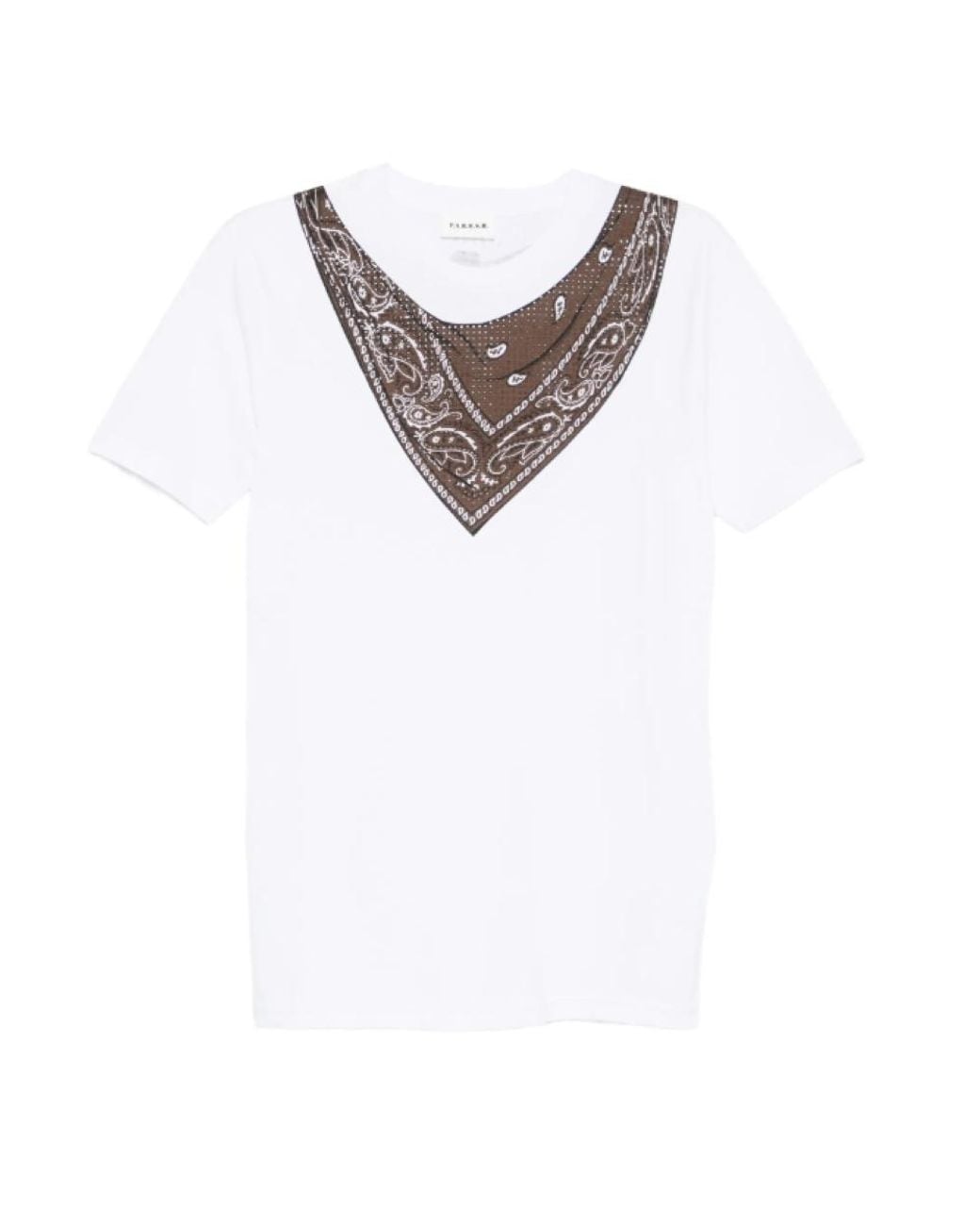 P.A.R.O.S.H. White V-Neck Printed T-Shirt