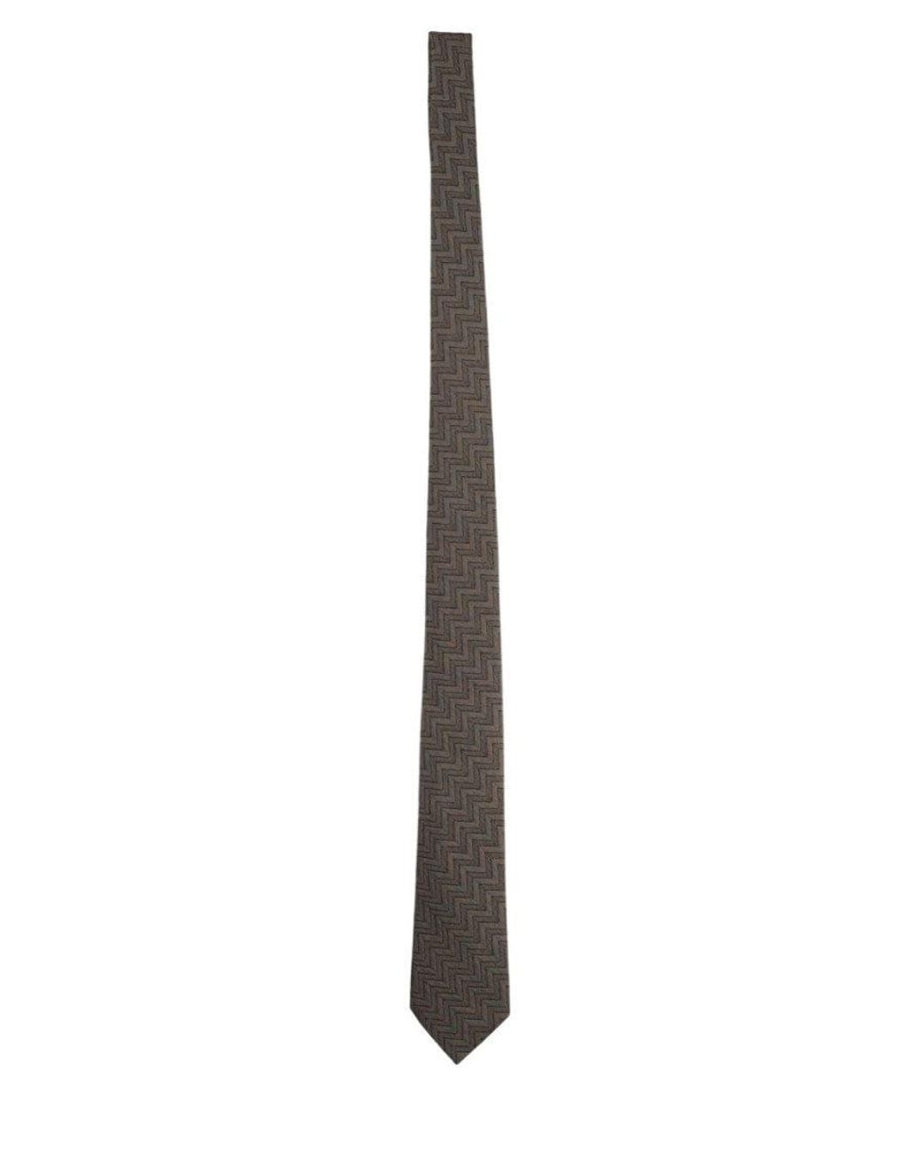 Giorgio Armani White Chevron Pattern Tie for men