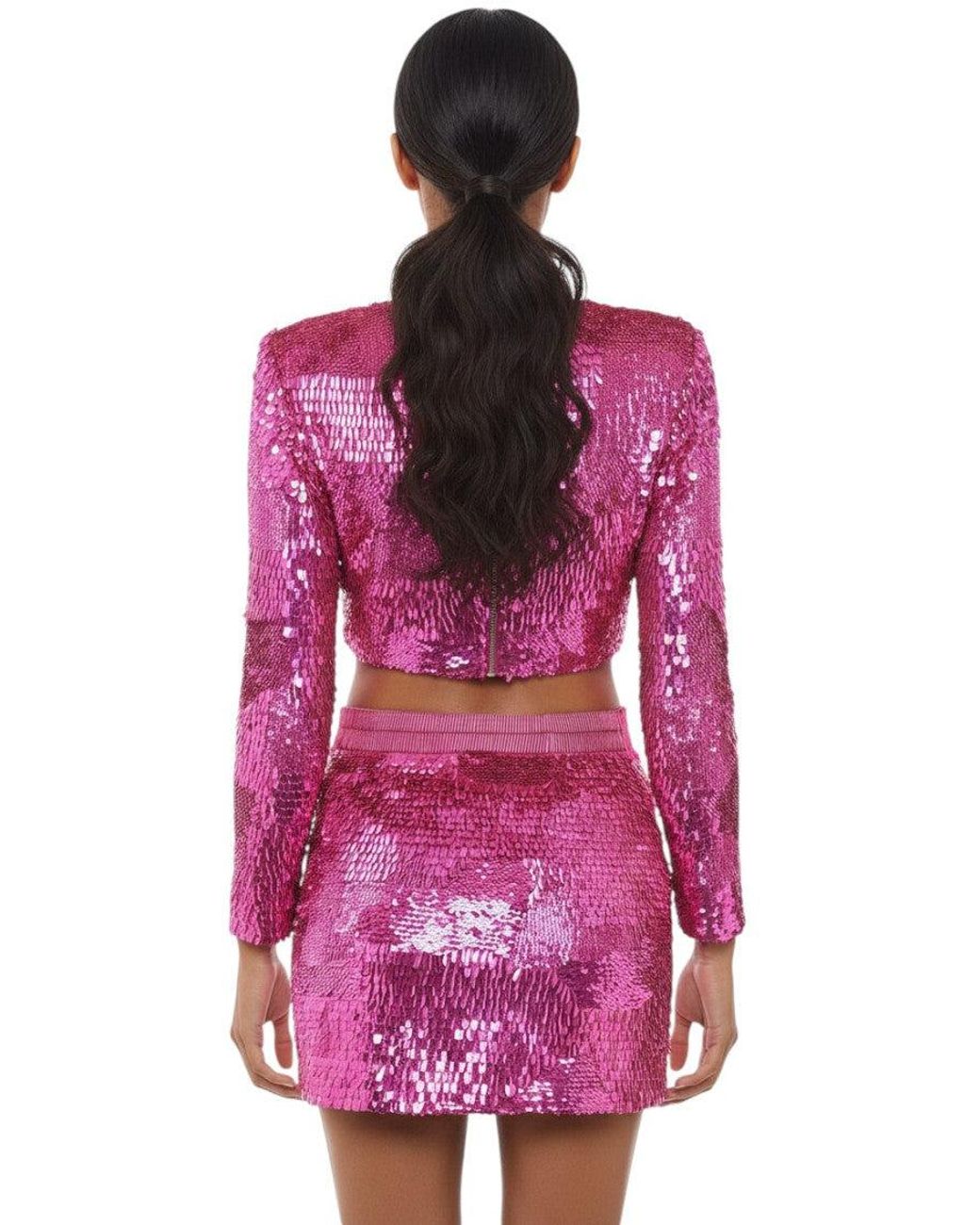 retroféte Purple Embellished Crew Neck Top