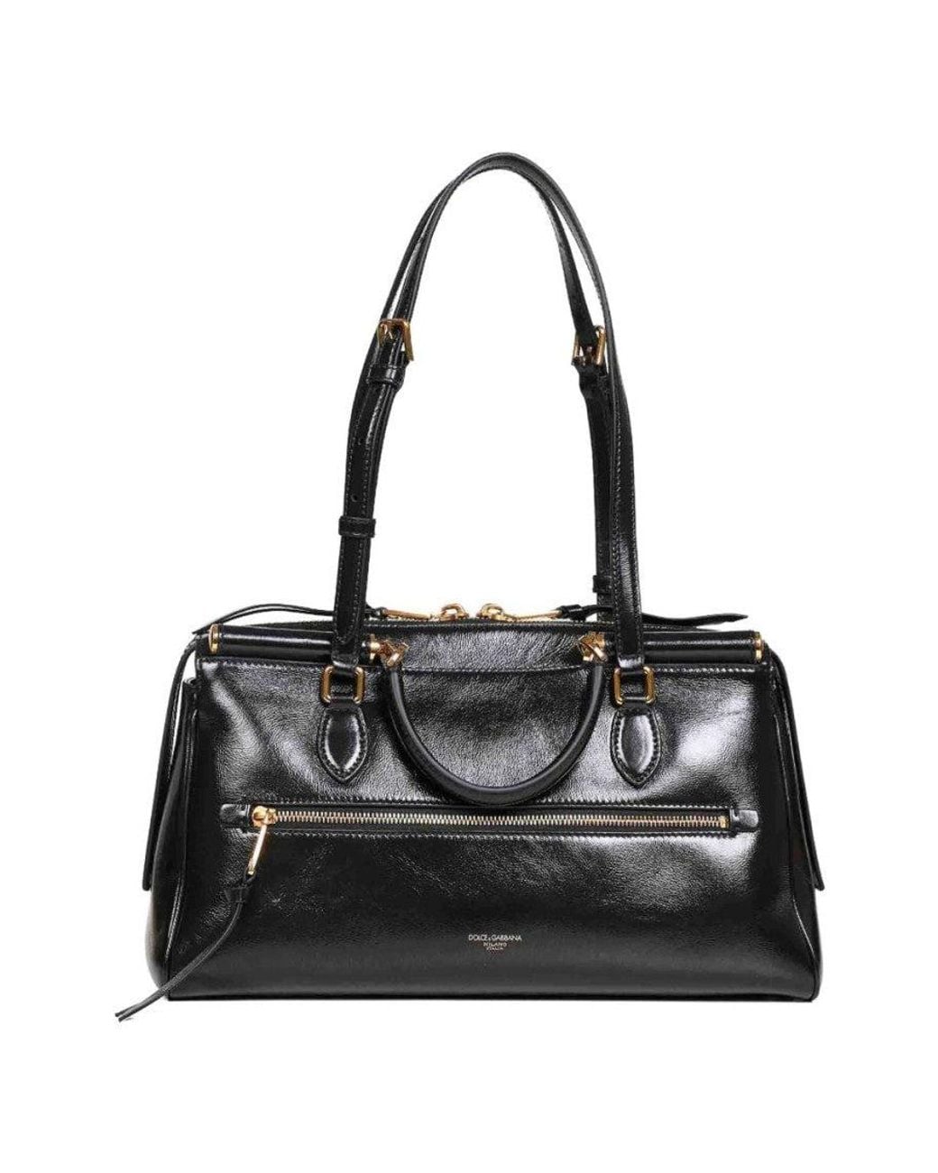 Dolce & Gabbana Black Vittoria Medium Shoulder Bag