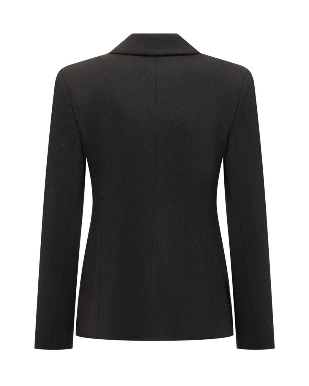Pinko Black Solid Shawl Lapel Blazer