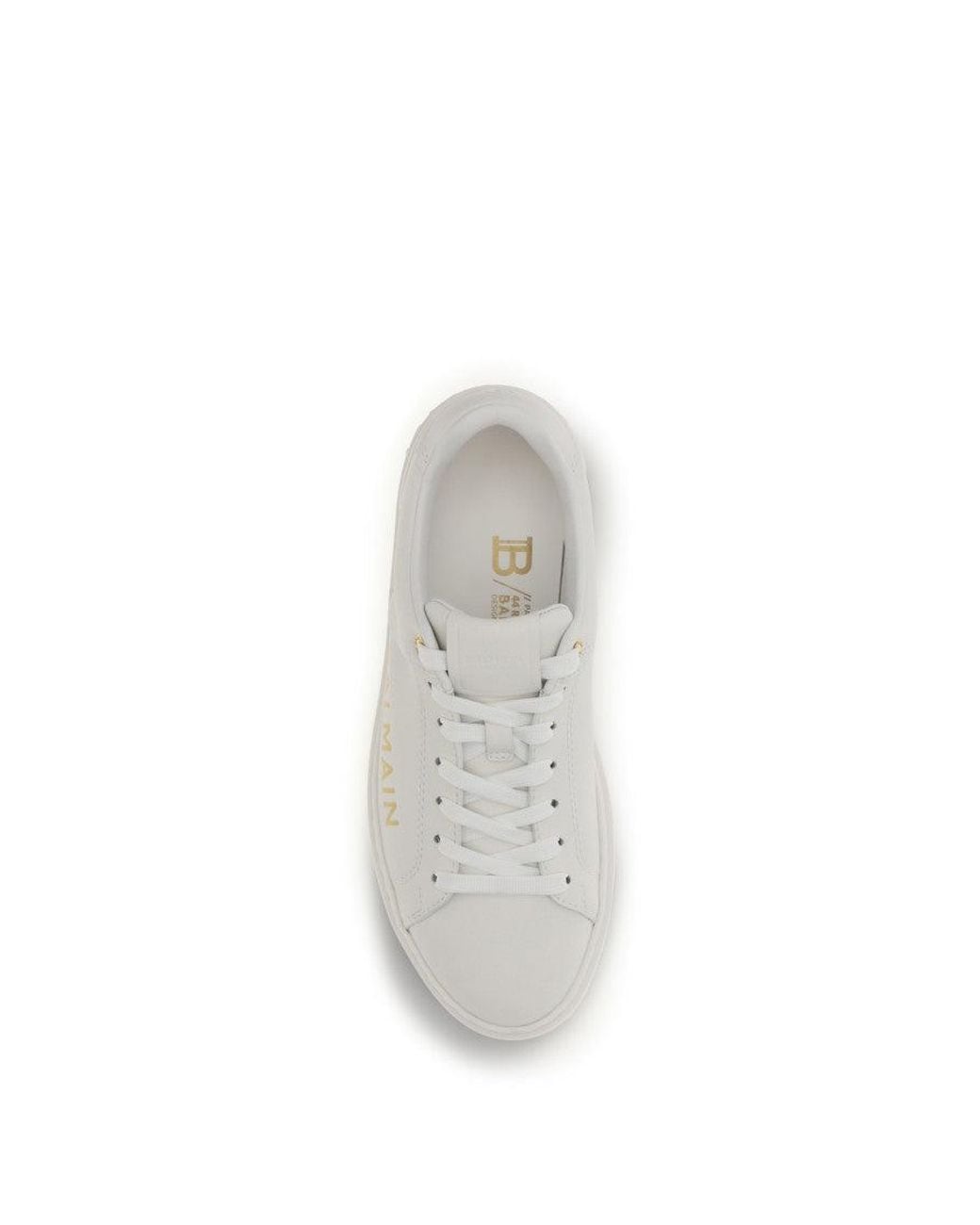 Balmain White Logo B-Court Sneakers