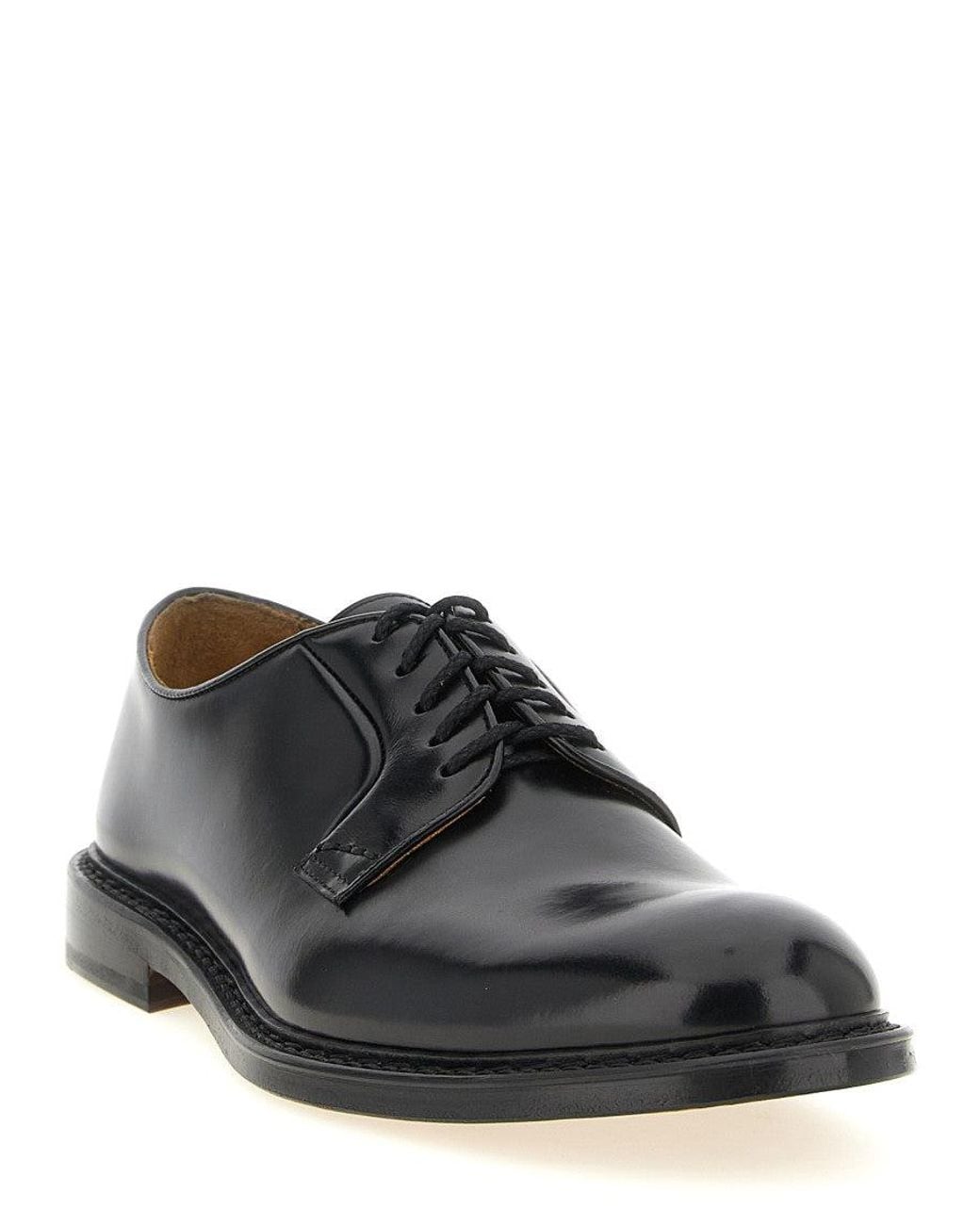 Doucal's Black Solid Lace Up Shoes for men