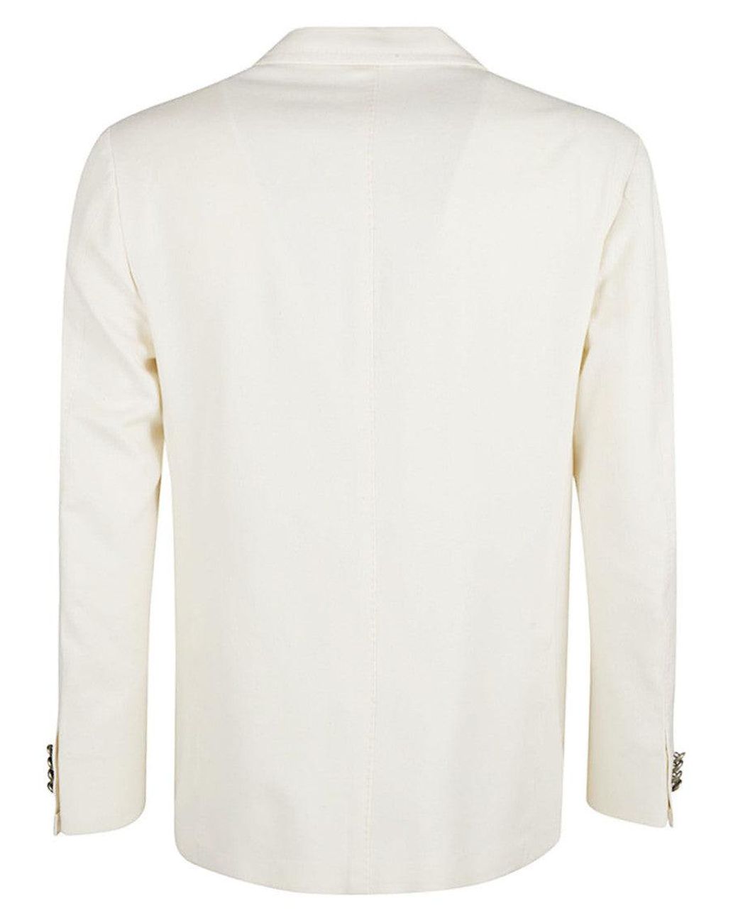 Sartorio Napoli White Single-Breasted Wool Blazer for men