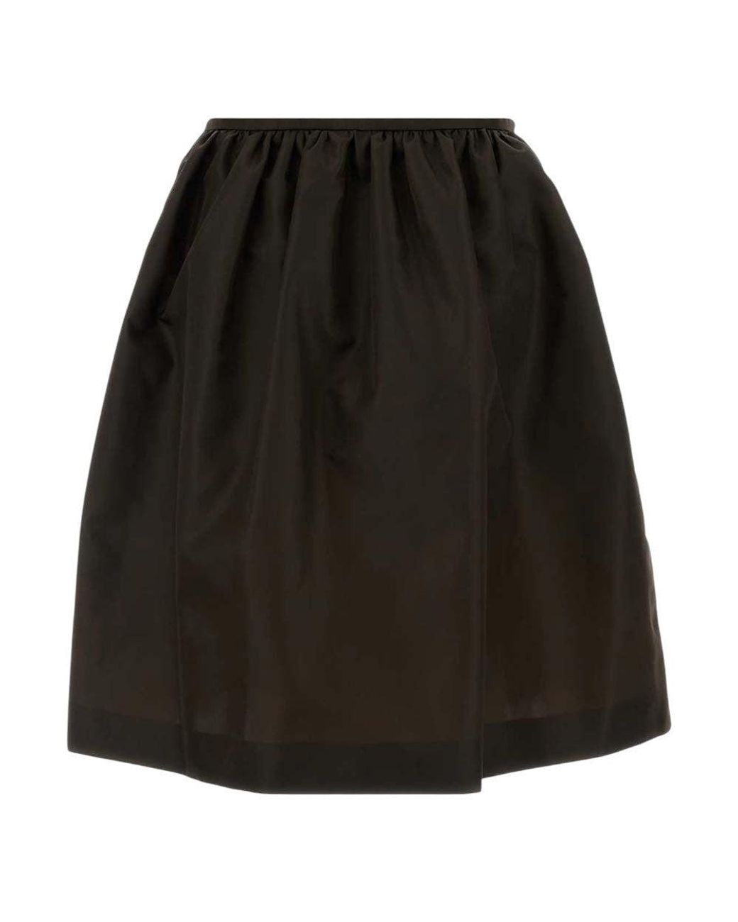 Miu Miu Black Solid Calf Length Skirt