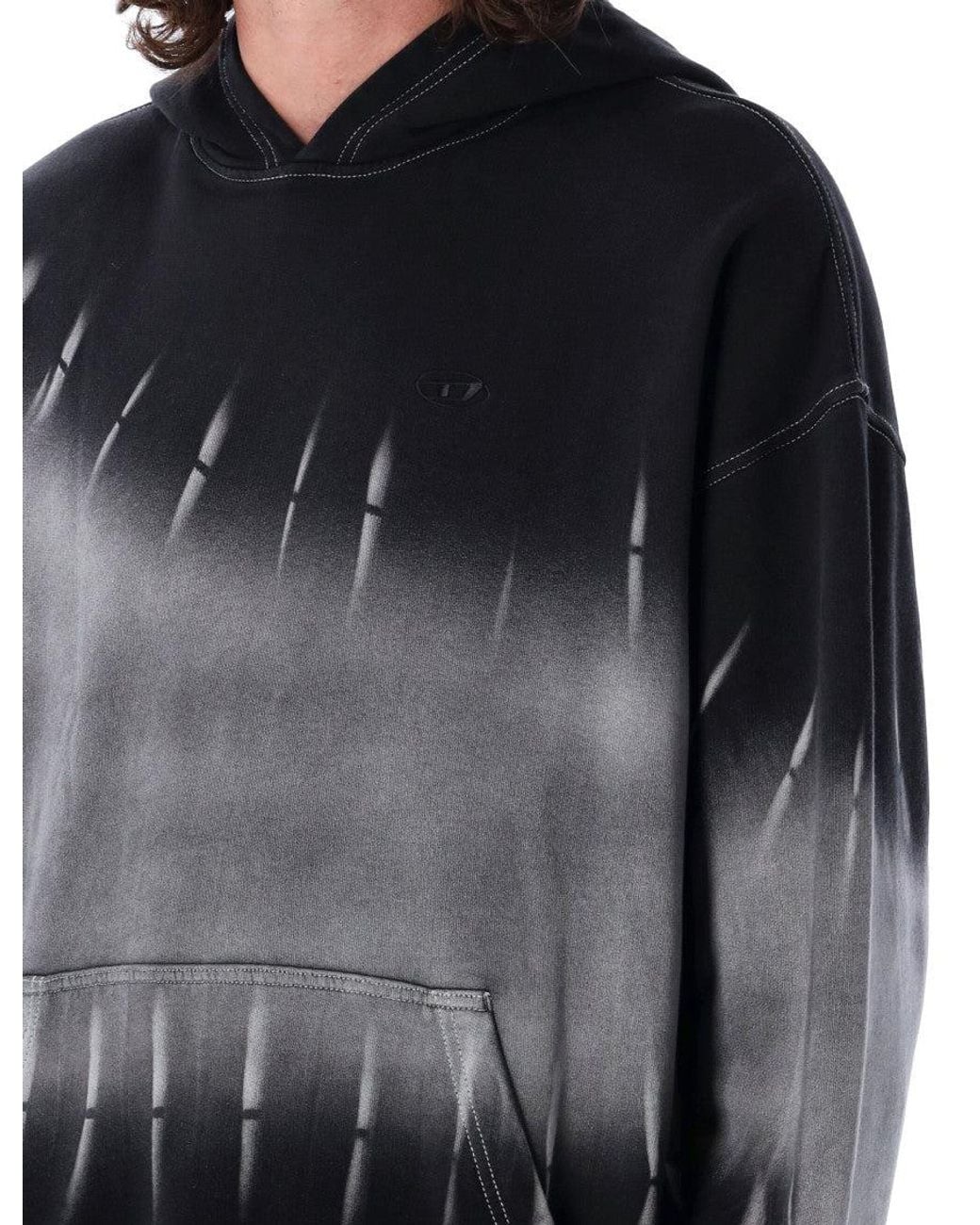 DIESEL Black Tie-Dye Hoodie for men