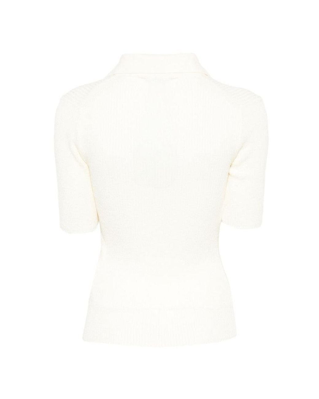 DUNST White Solid Shirt Collar Polo