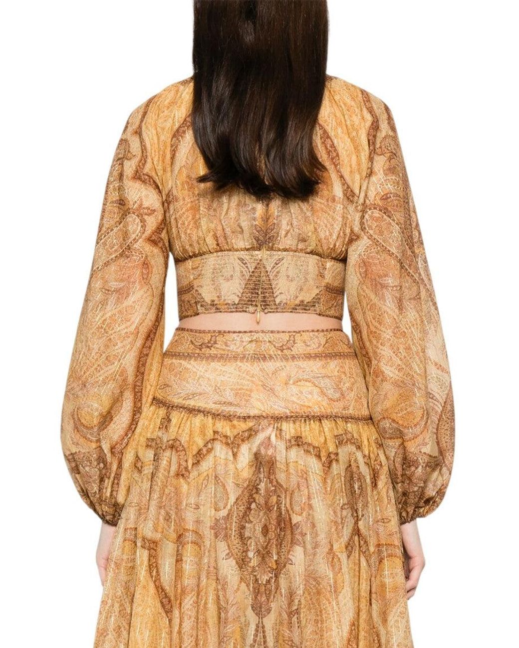 Zimmermann Natural Paisley Round Neck Top