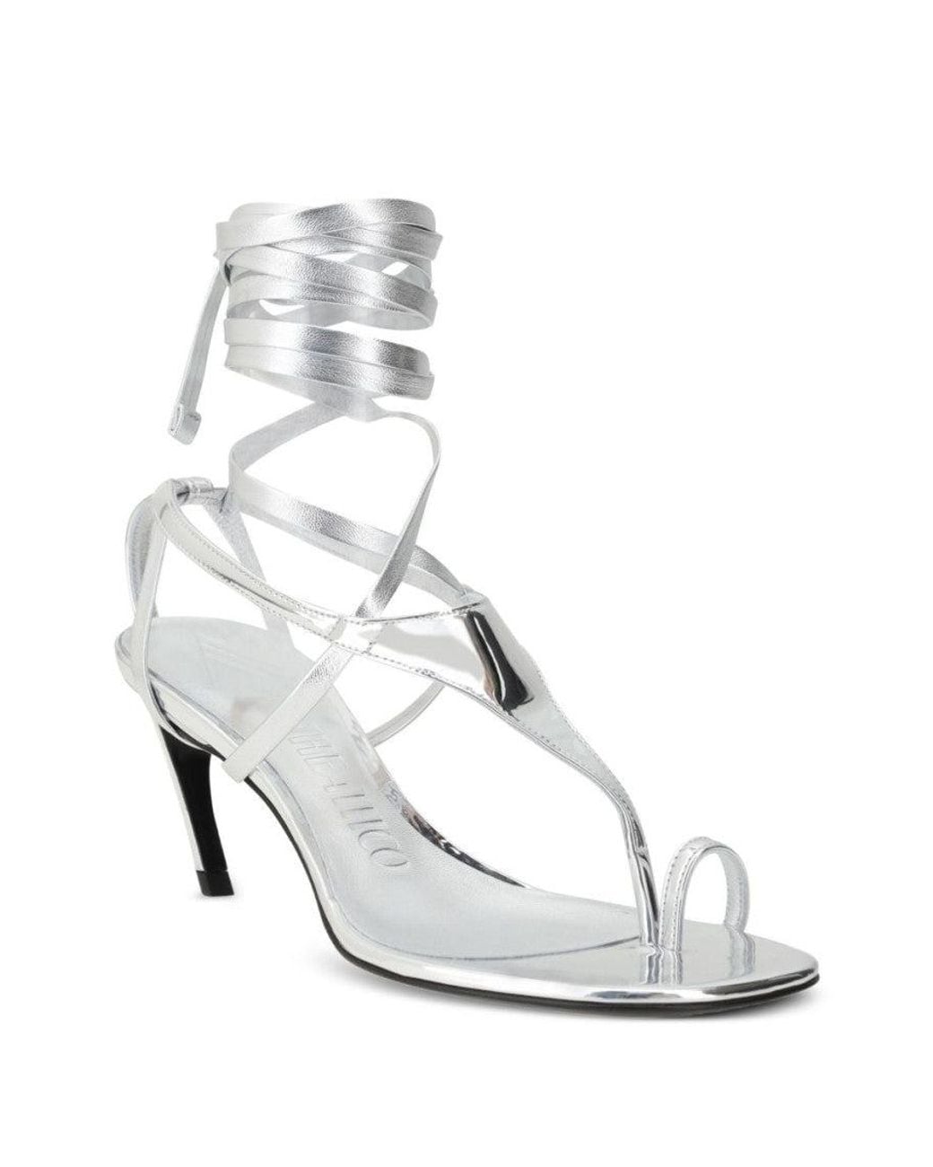 The Attico White Lace Up Heels