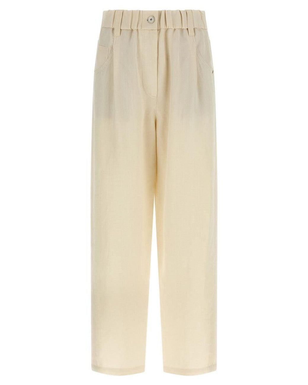 Brunello Cucinelli Natural Linen Trousers