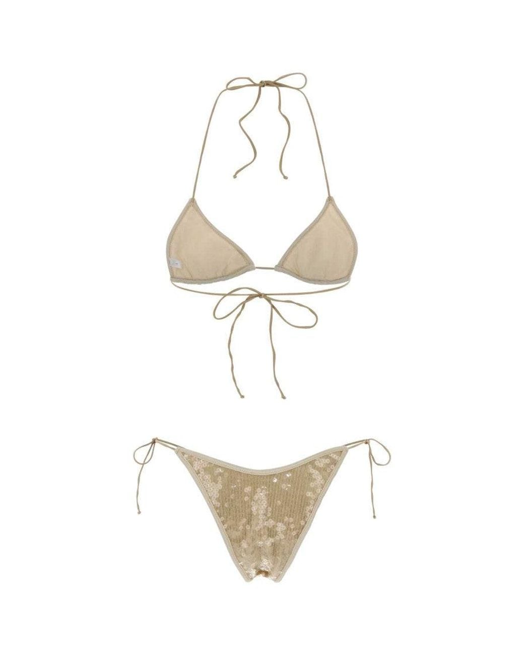 Oseree White Embellished Swimwear