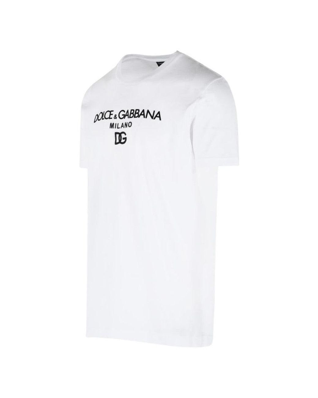 Dolce & Gabbana White T-Shirt With Logo for men