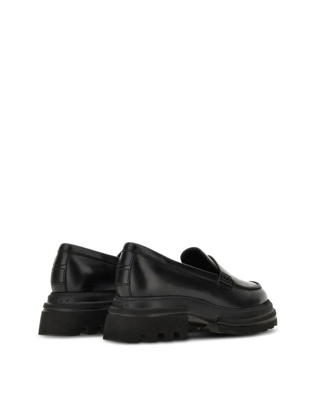 Hogan Black Slip On Leather