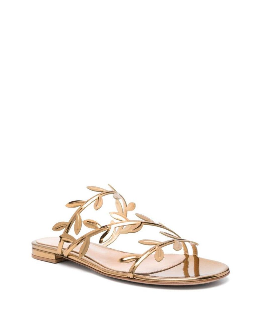 Gianvito Rossi Metallic Golden Flavia Flat Sandals