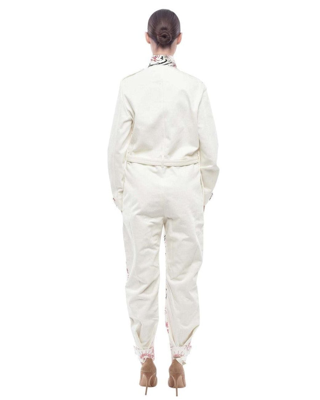 Stella McCartney White Printed Shirt Collar Jacket