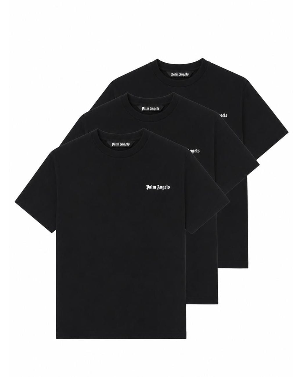 Palm Angels Black Pack Of 3 Crew Neck T-Shirt for men