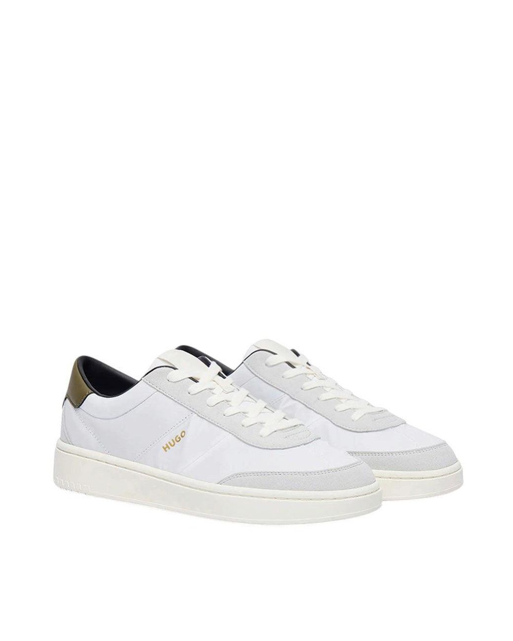HUGO White Logo Sneakers for men