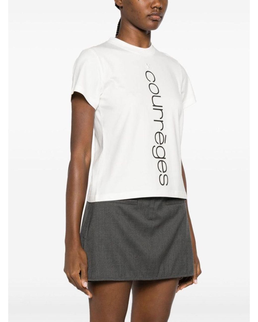 Courreges White Crew Neck T-Shirt