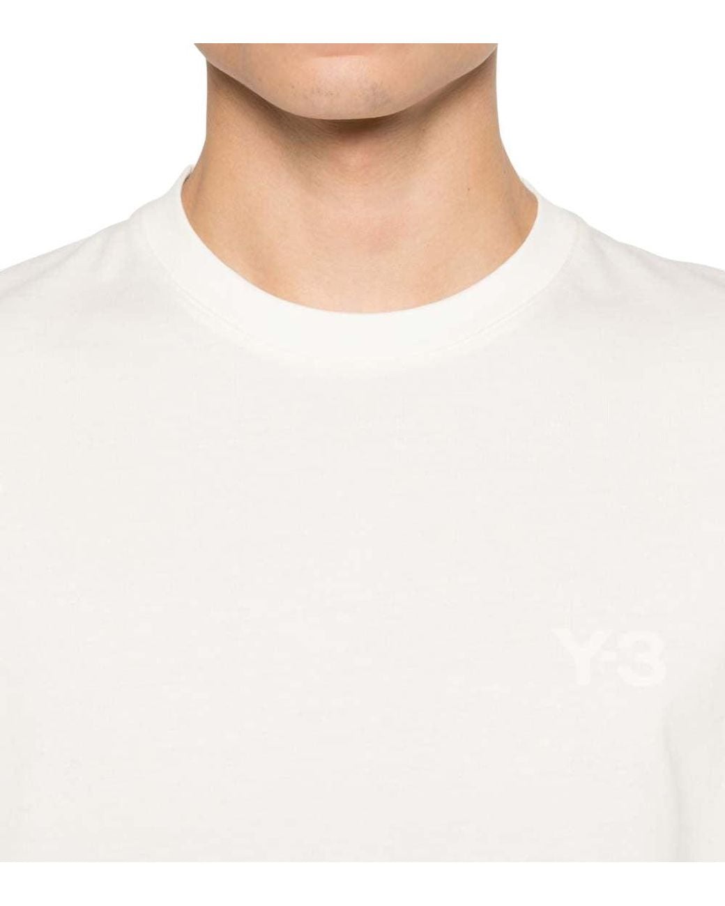 Y-3 White Crew Neck T-Shirt for men
