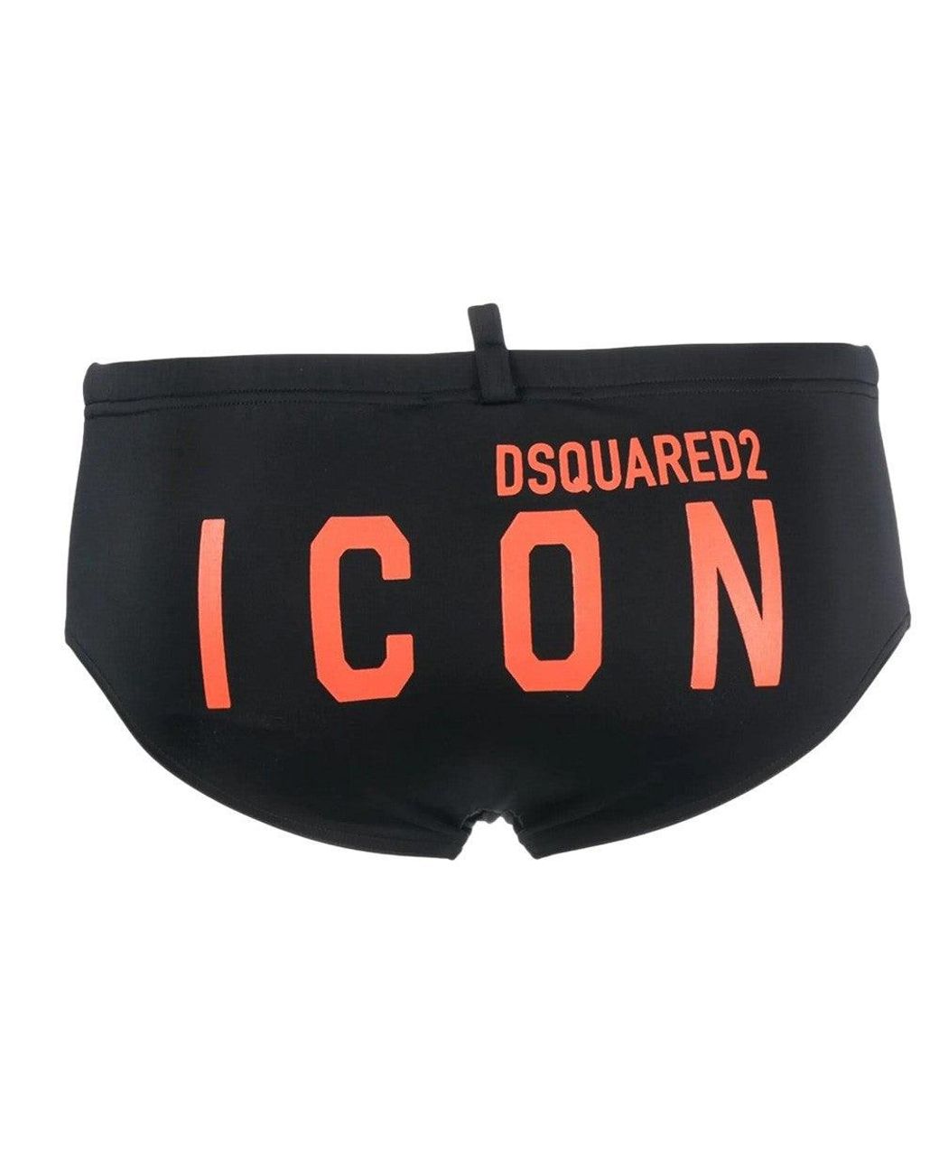 DSquared² Black Solid Swim Brief for men