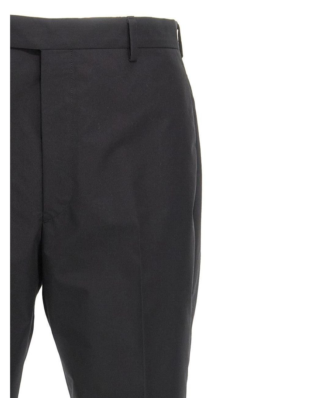 Prada Gray Flat Front Trousers for men
