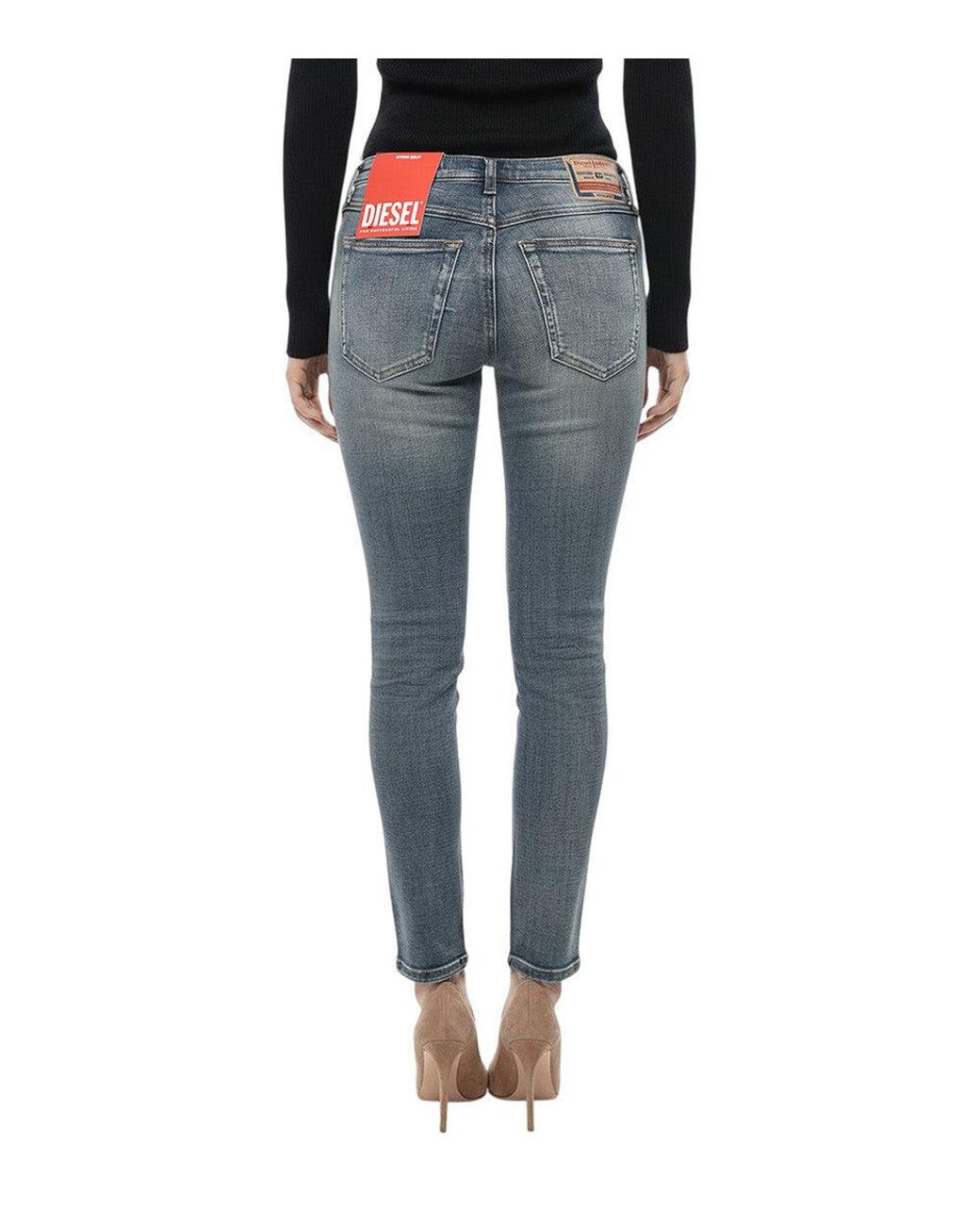 DIESEL Blue Skinny Mid Rise Jeans