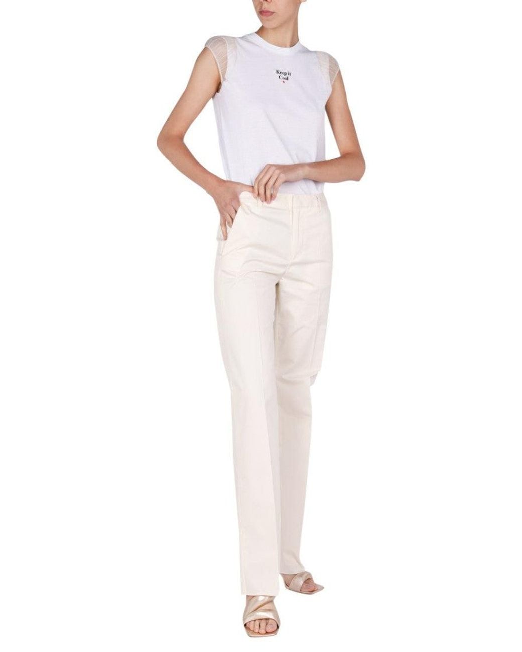 DSquared² White Graphic Crew Neck T-Shirt