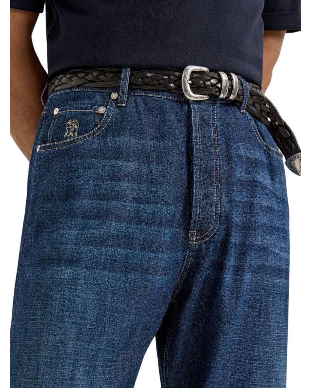 Brunello Cucinelli Blue Mid Rise Jeans for men