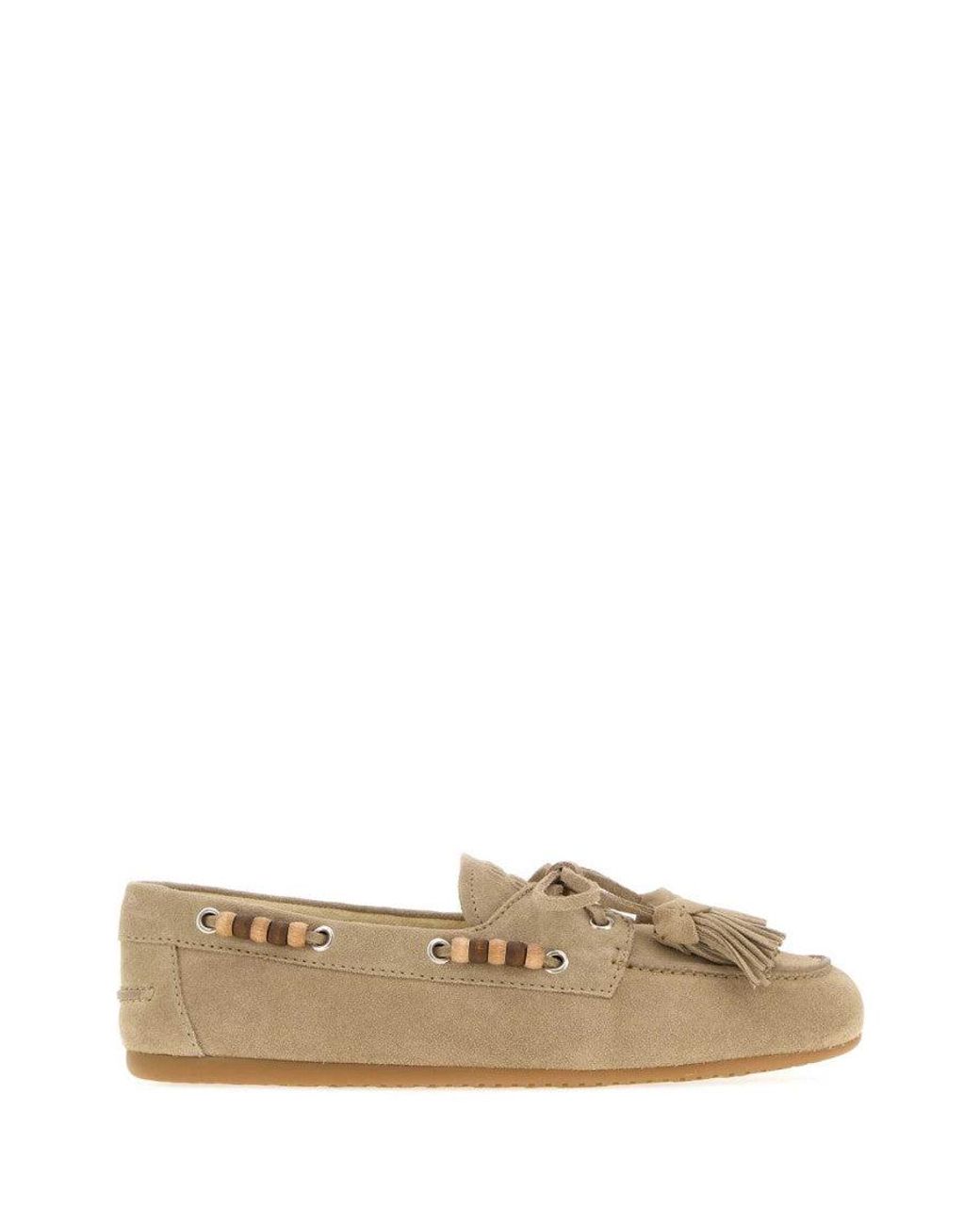 Miu Miu Natural Suede Loafers