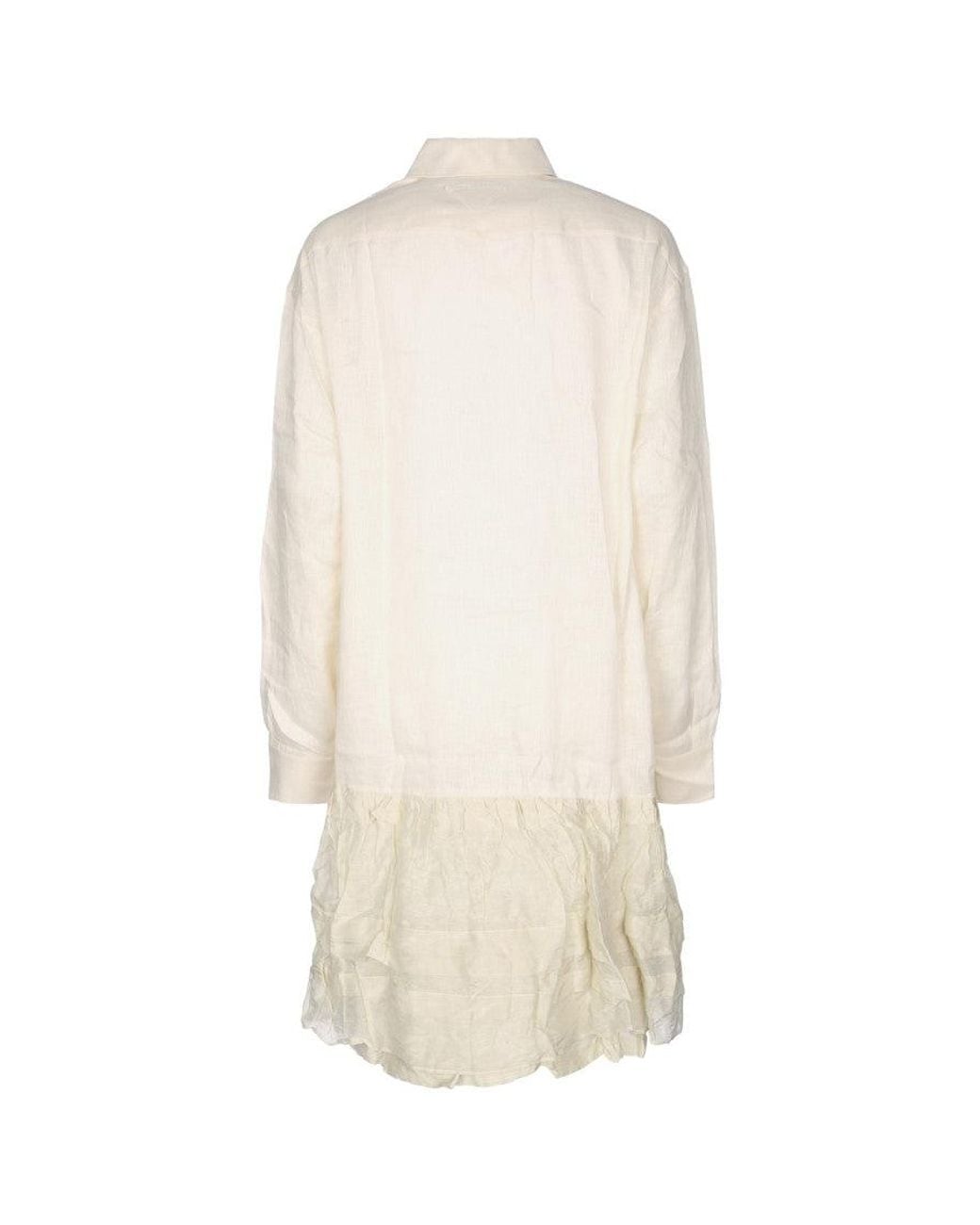 Prada White Shirt Collar Mini Dress