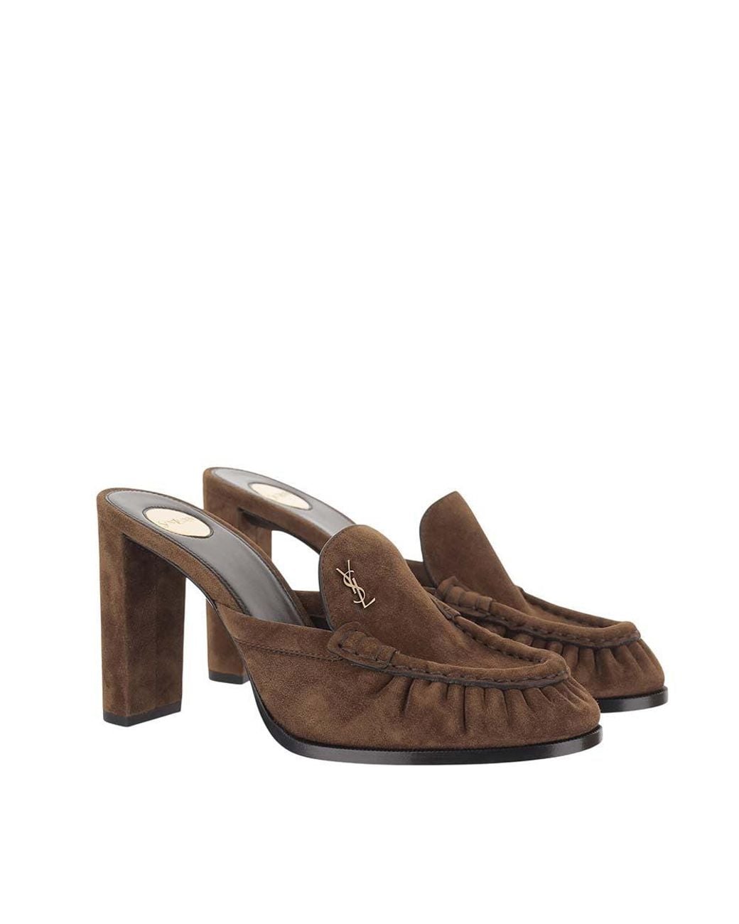 Saint Laurent Brown Suede Mules