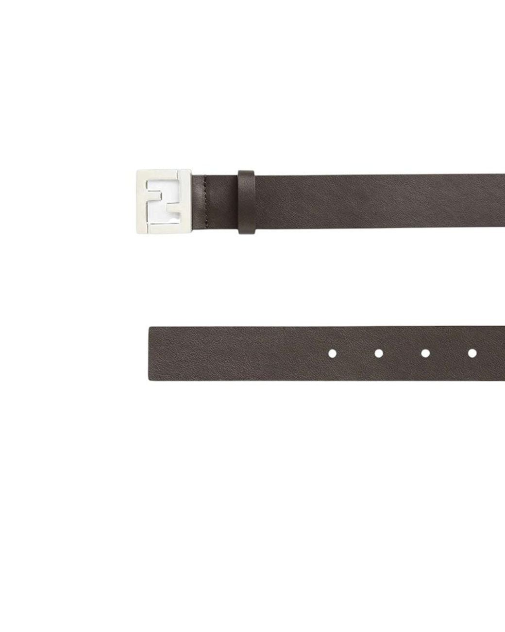Fendi Brown Ff Buckle Belt for men