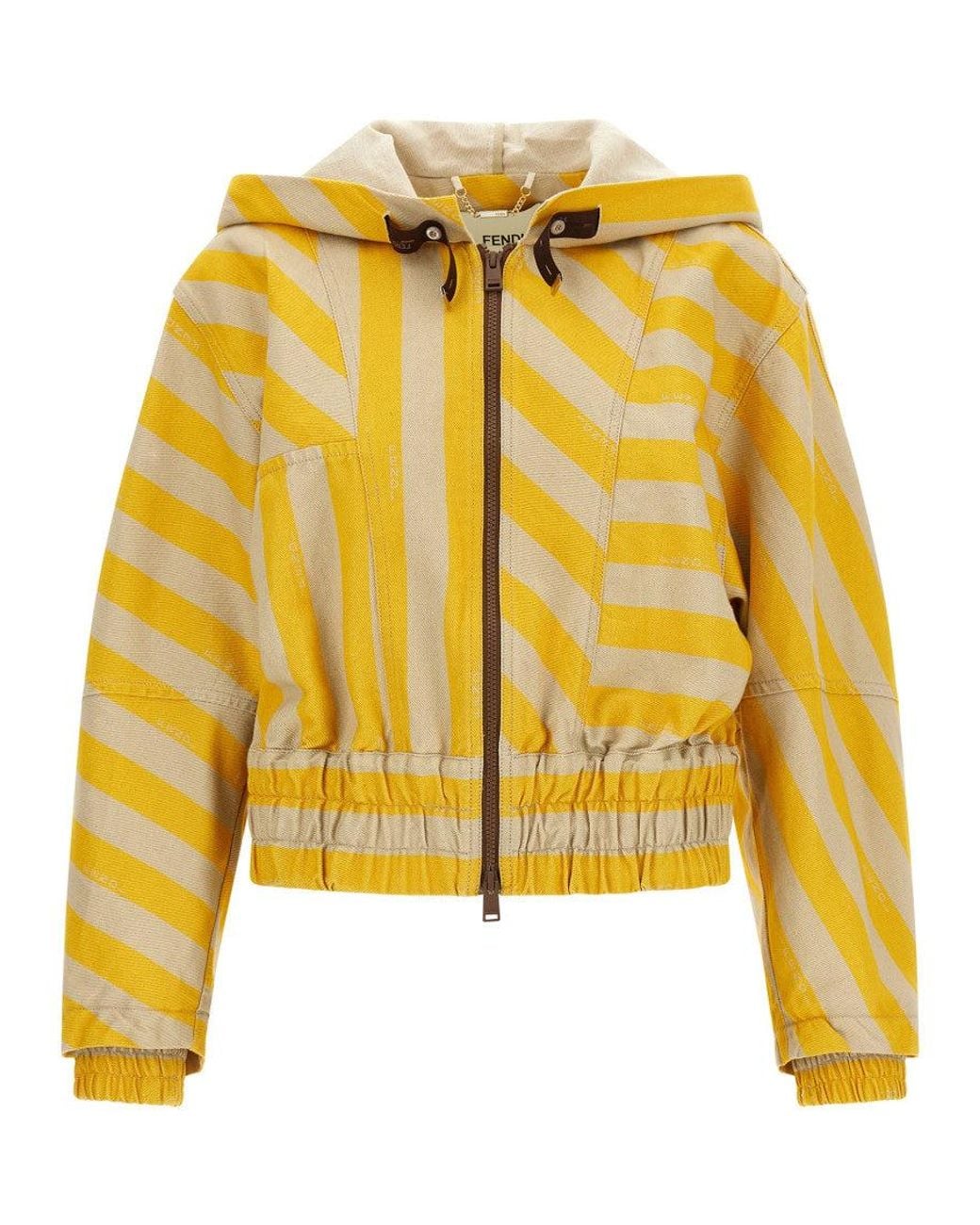 Fendi Yellow Stripes Hood Jacket