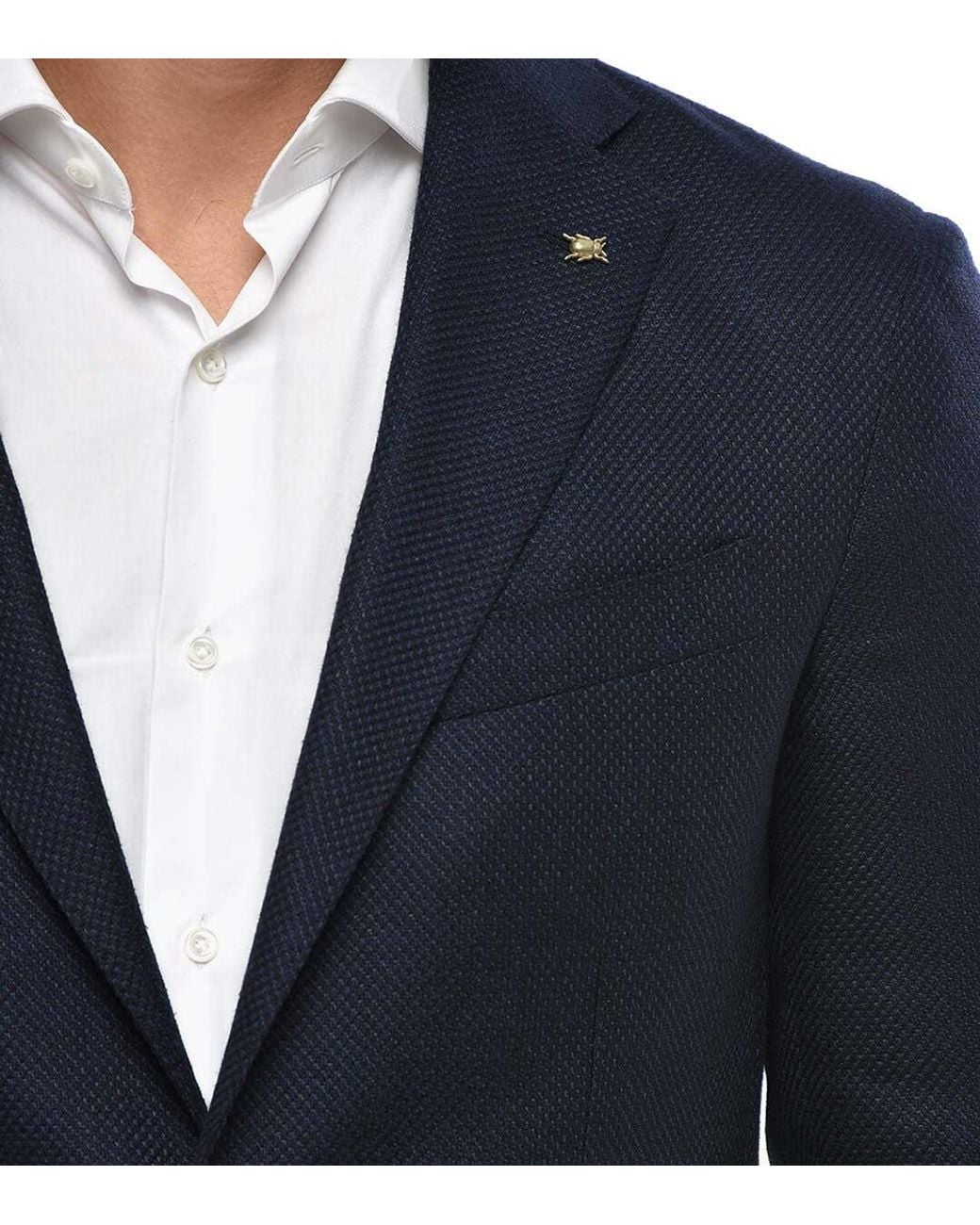 Corneliani Blue Notched Lapel Blazer for men