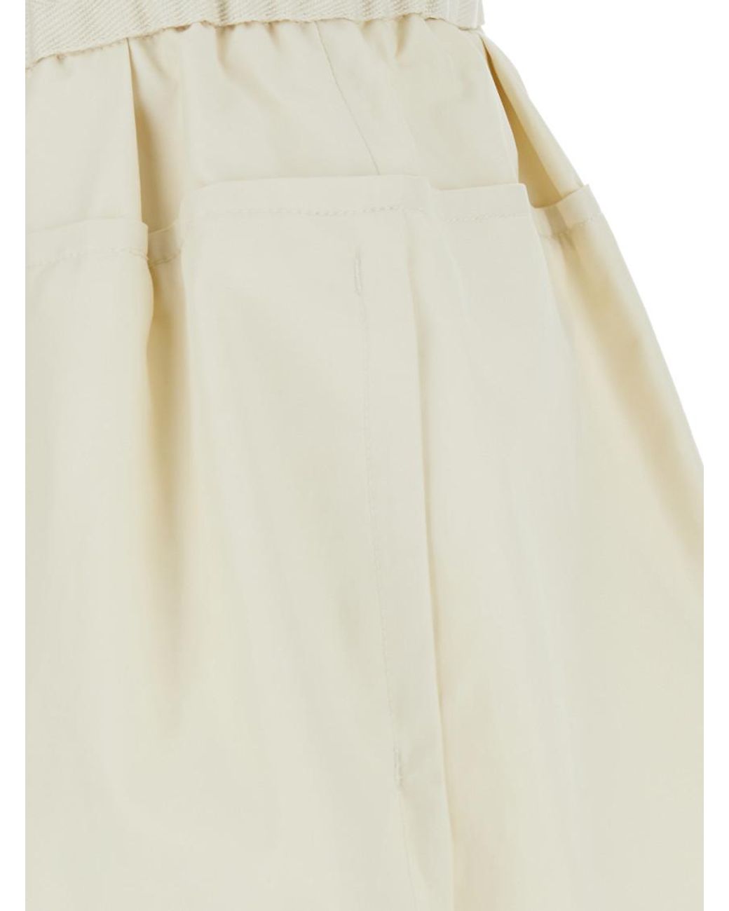 Moncler White Solid Shorts